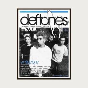 Deftones Inspired Alternative Metal Poster, Vintage Retro 90s Rock Wall Art, Music Lover Gift