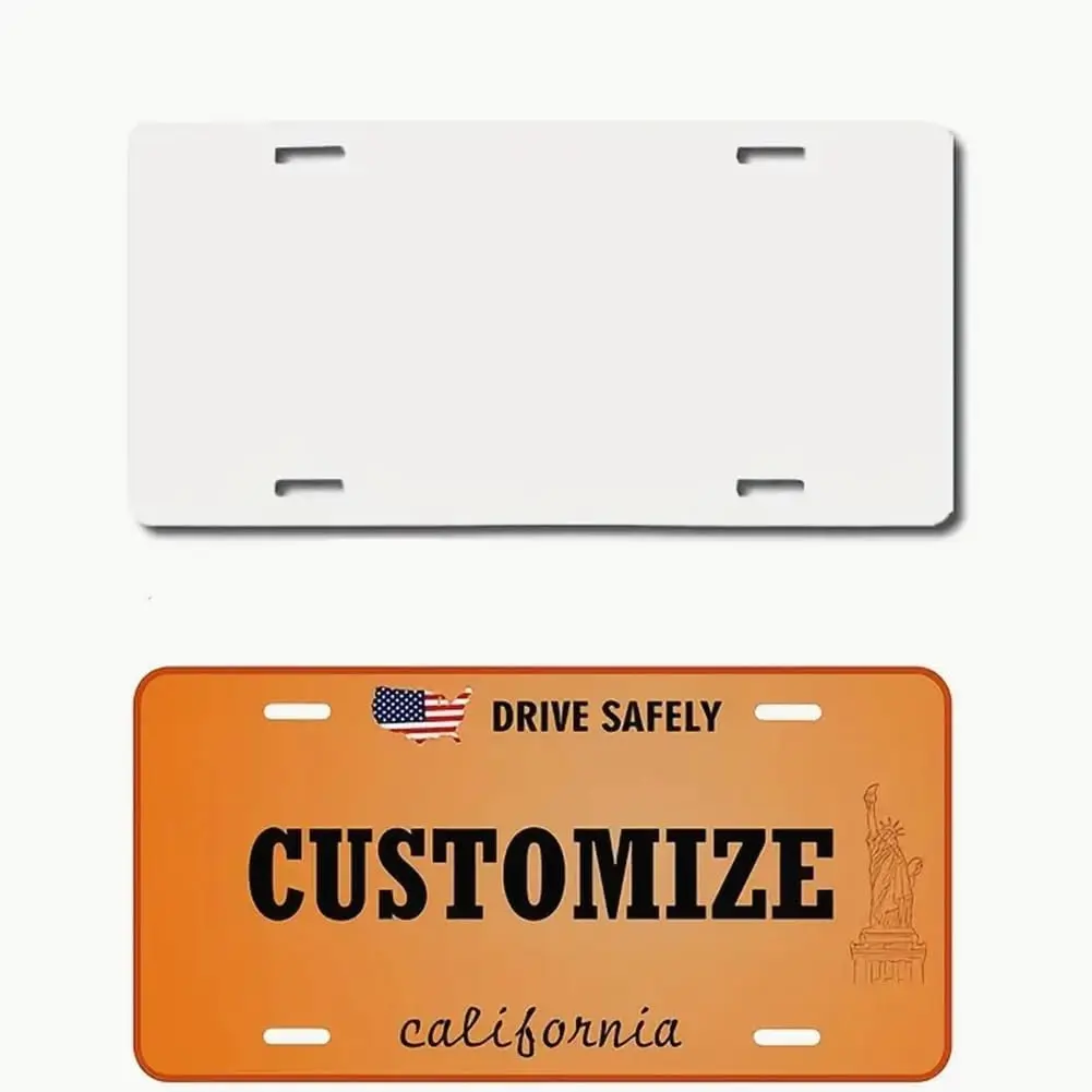4pcs Sublimation Metal Aluminum Car License Plate for DIY Printing Heat Press (0.65mm Thickness, 12x6inch-4pack)