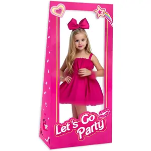 Life Size 4.4ft Tall Stand-in Cardboard Doll Photo Booth for Doll Princess Party Decorations Girls Birthday Party Decor Photoshoot