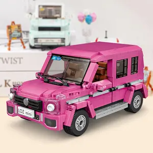 Loz Lizhi Pink Mercedes Benz Model Small Particle Building Blocks puzzle puzzle toy boy and girl gift - Pink off-road vehicle Model Car Kit