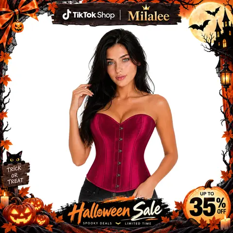 Milalee Corset Top for Women Sexy Plus Size Bustier Corset Lingerie Vintage Satin Waist Cincher Halloween Renaissance Costume Shapewear 808 Outfit Womenswear