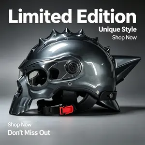 2026 New Vintage Half Helmet, Dual-Sided Wearable Artistic Motorcycle Helmet, Unique Personality Design, Fashionable Riding Gear