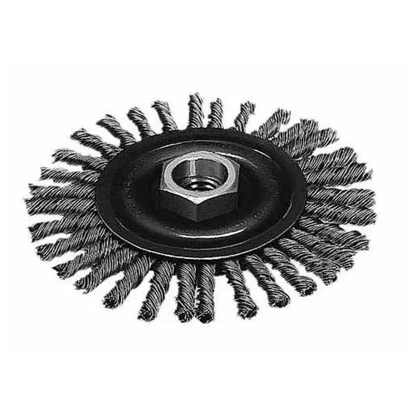 Milwaukee 48-52-5000 4 inch Stainless Steel Stringer Bead Wheel Tool - Narrow Profile, Aggressive Action, Threaded Spindle for 4-1/2 or 5 in Metal Apps, Clean Pipe Joints, Carbon, None, Factory-New Condition