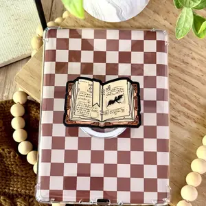 Dragon Book Magnetic Kindle Grip, Fantasy Kindle Accessories, Magnetic Reading Phone Grip,  Book Lover sticky Compact Holder Stand pop socket Detachable Magnetic