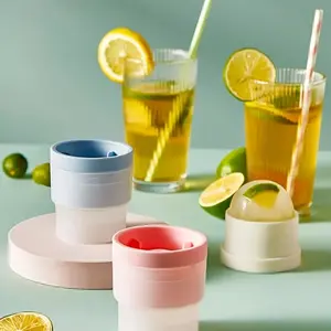 2pack Ice Ball Molds, Set of 6, Slow-Melting Stackable Large Ice Cube Maker, 2.5 Inch big Ice Spheres for Whiskey Cocktails Juice Beverages Bourbon