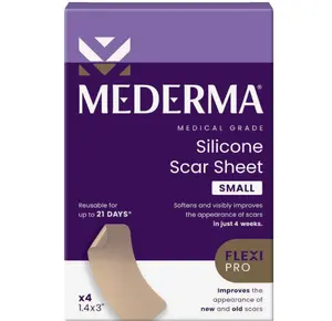 Mederma Medical Grade Silicone Scar Sheets - Improves Appearance of Old & New Scars from Injury, Burn & Surgery, Breathable & Flexible, 4 Count