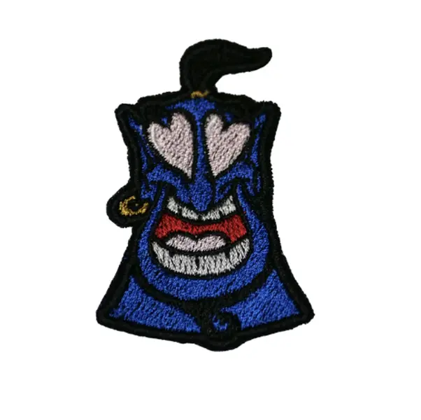 Magical Wish Granting Genie Embroidered Patch – Fantasy Lamp Spirit Iron-On Badge