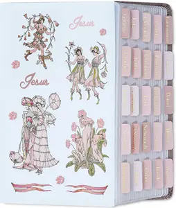 Pink Bible Tabs with Stickers, Laminated Gold Foil Large Print Bible Tabs for Women Men, 66 Bible Book Tabs for Old and New Testament, Additional 9 Blank Tabs for Study Bible (Ballet Pink)