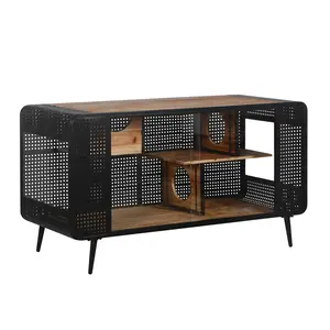 55.12in Spacious Cat House with Tempered Glass - Ideal for Living Room, Hallway