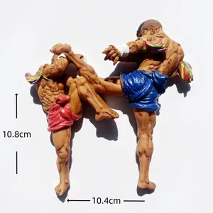 Thai Muay Thai Themed Hand Painted Fridge Magnet Souvenir Gift Decor Magnetic