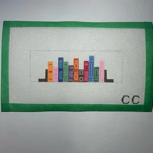 Bookshelf Bookmark Hand Painted Needlepoint Canvas