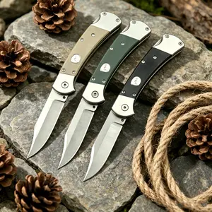 112 Folding Pocket Knife , Stainless Steel Sharp Blade, Outdoor Survival Tactical Rescue Utility Knife, Portable EDC Tool for Fishing Camping Home Office Use, Ideal Gift for Men Christmas Halloween