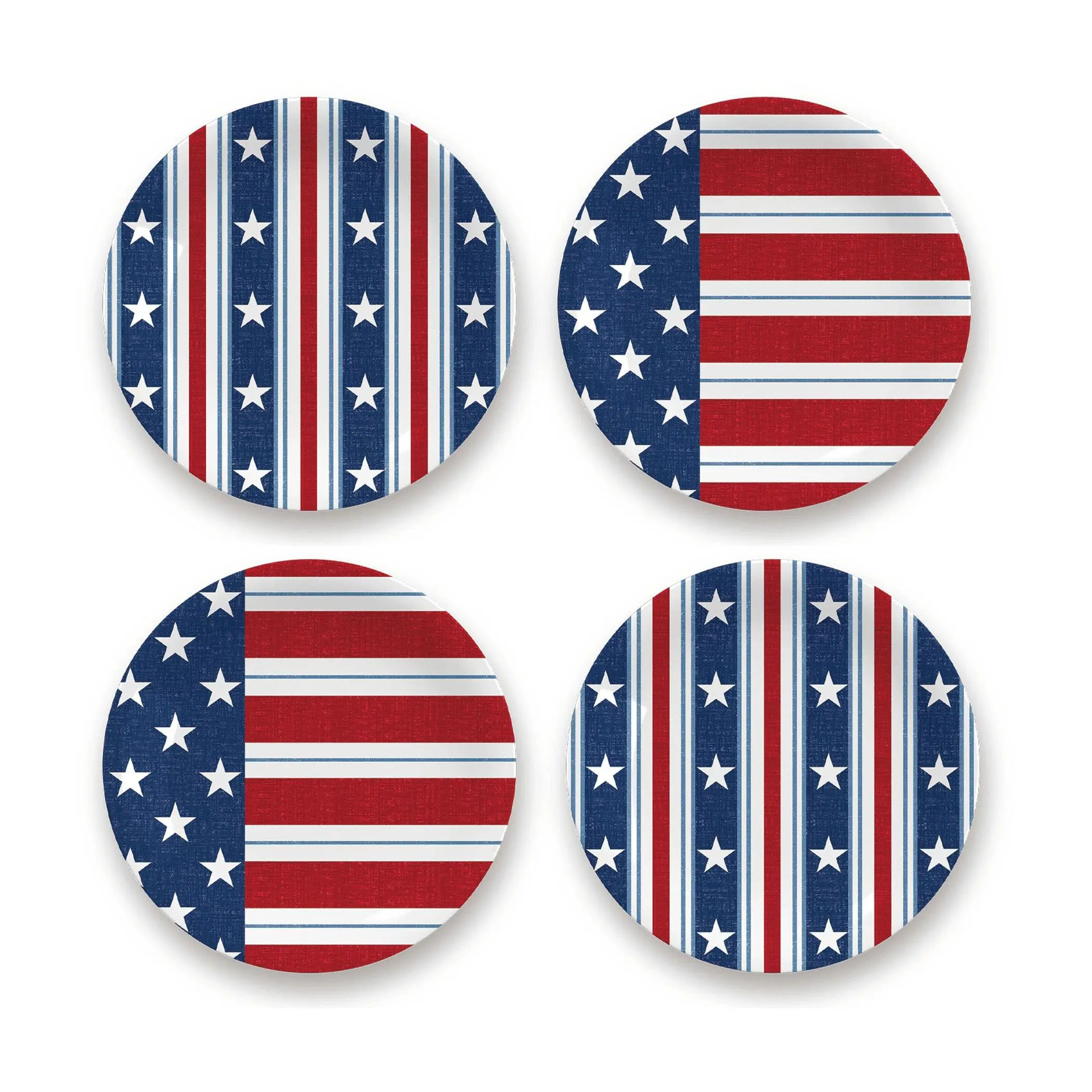 TarHong Stars & Stripes Set of 4 Salad Plates