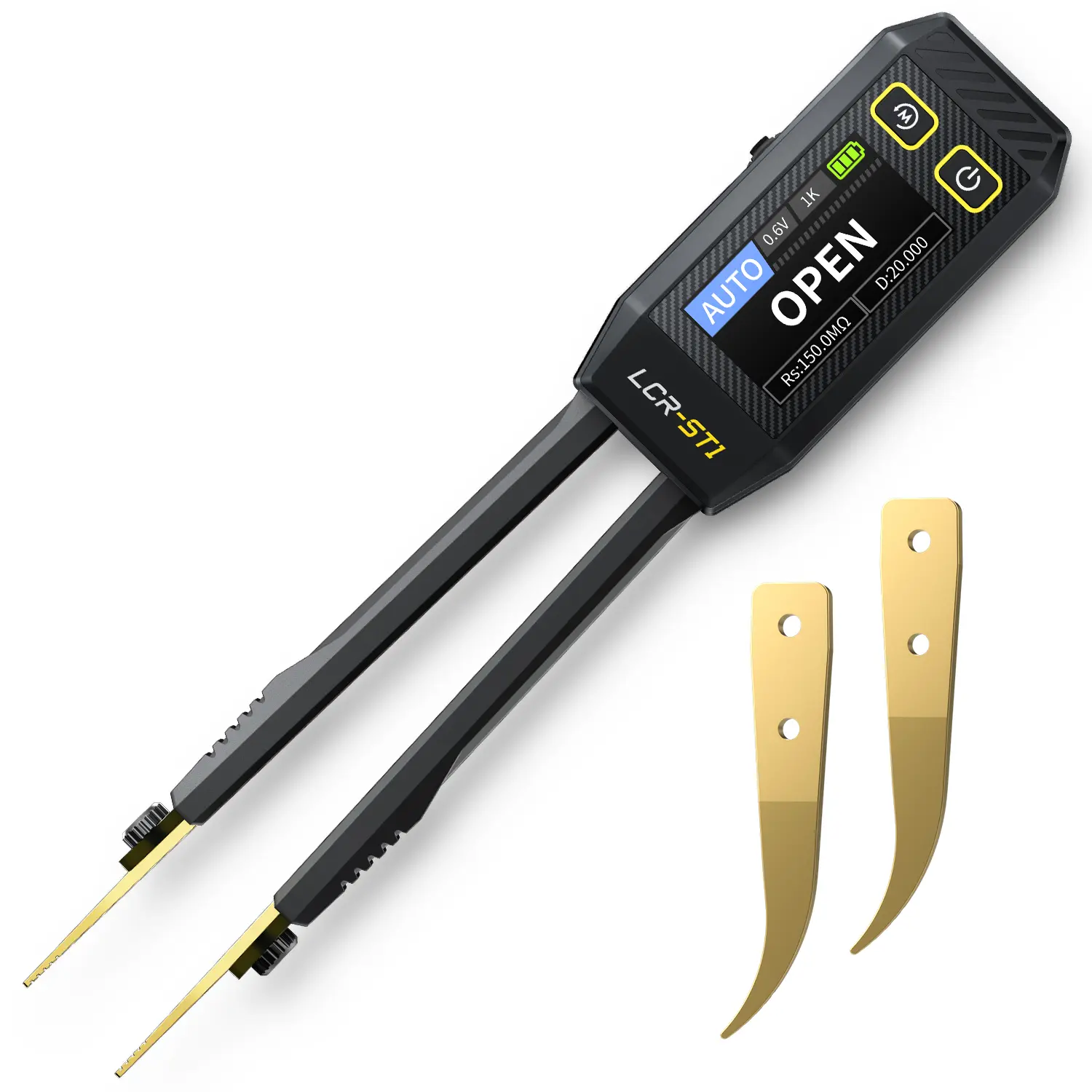 FNIRSI LCR-ST1 Mini Multifunctional Intelligent Digital Tweezers Tester, Compact Portable Electrical Measuring Tool with Auto Recognition for Component Tests of Electronic Parts (Resistance, Capacitance, Inductance, Diodes), Smart Digital Multimeter, Stor