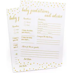 50  Predictions and Advice -  Confetti -  Shower ,  Mom & Dad Card or Mommy & Daddy To Be, Girl or Boy   Parent Message Advice Book, Fun Gender Neutral Party (50-cards)