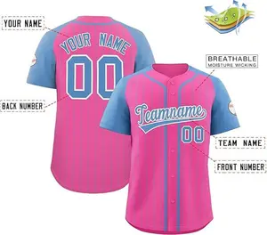 Custom Baseball Jersey for Men, Women, Youth - Personalized Pinstripe Baseball Shirts with Stitched Name, Number, and Logo