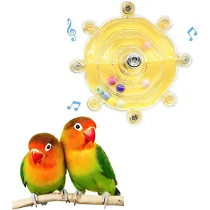 Parrot toy, colorful parrot toy wheel, interactive rotating bell parrot toy, budgie cage toy, parrot chewing exercise toy, budgie educational toy (1 piece, random color)