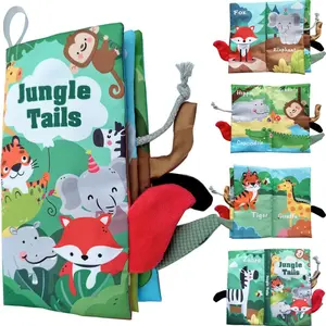 Cloth Book Early Education Toy, Tear-Resistant 3D Tail Book, Bite-Safe Learning Book, Preschool Learning Book, Various Themes, Ideal Daily Teaching Aid