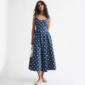 2026 Slim and thin pendulum suspender dress printed splicing  dress explosion