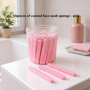 50pcs Compressed Face Sponge, Natural Cellulose Beauty Spa Sponge, Ideal for Skin Care, Facial Cleansing, Exfoliation, Makeup Removal
