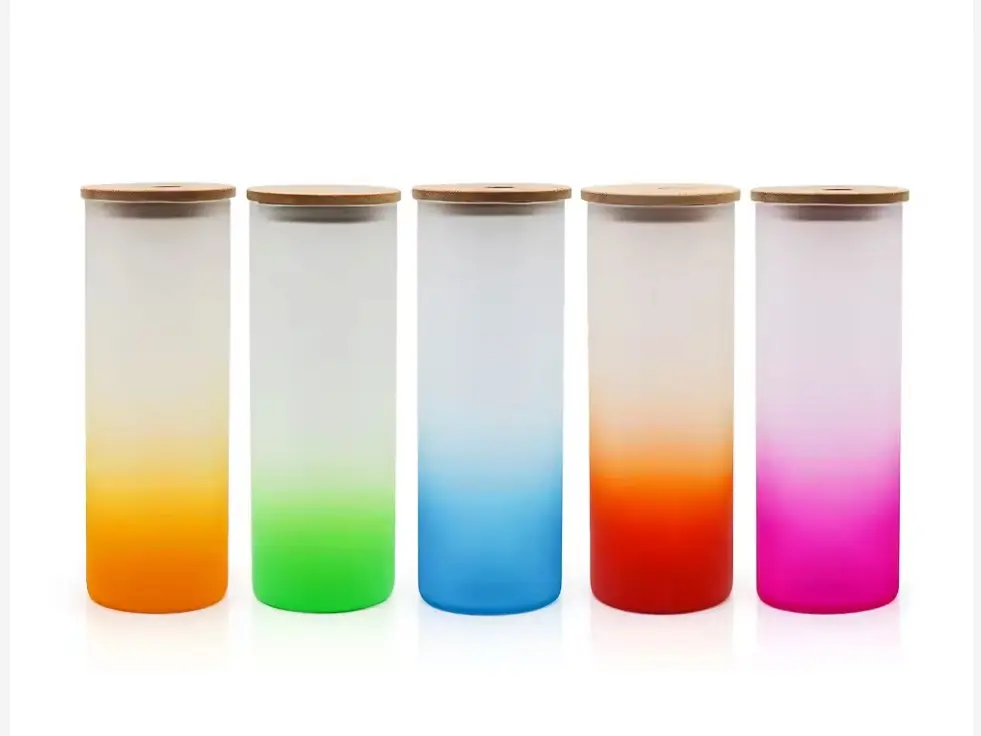 Customizable 25 oz Gradient Color Reusable Glass - Bottle Drinkware