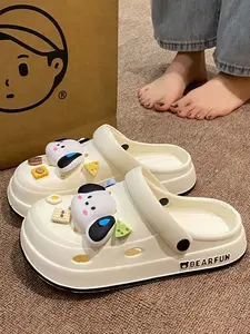 Women's 2026 New Eva Summer Sandals, DIY Cartoon Cute Dog Design, Thick Sole Height Increase, Lightweight Comfortable Casual Slippers, Home Slippers, Footwear