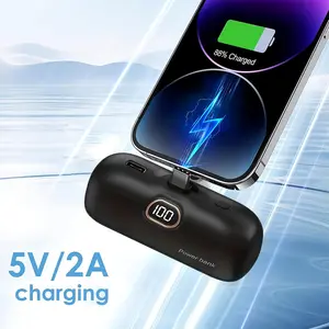 5000mAh mini portable charger, ultra compact battery pack travel phone charger, compatible with most mobile devices, emergency power pocket power bank, USB phone backup battery pack, gift