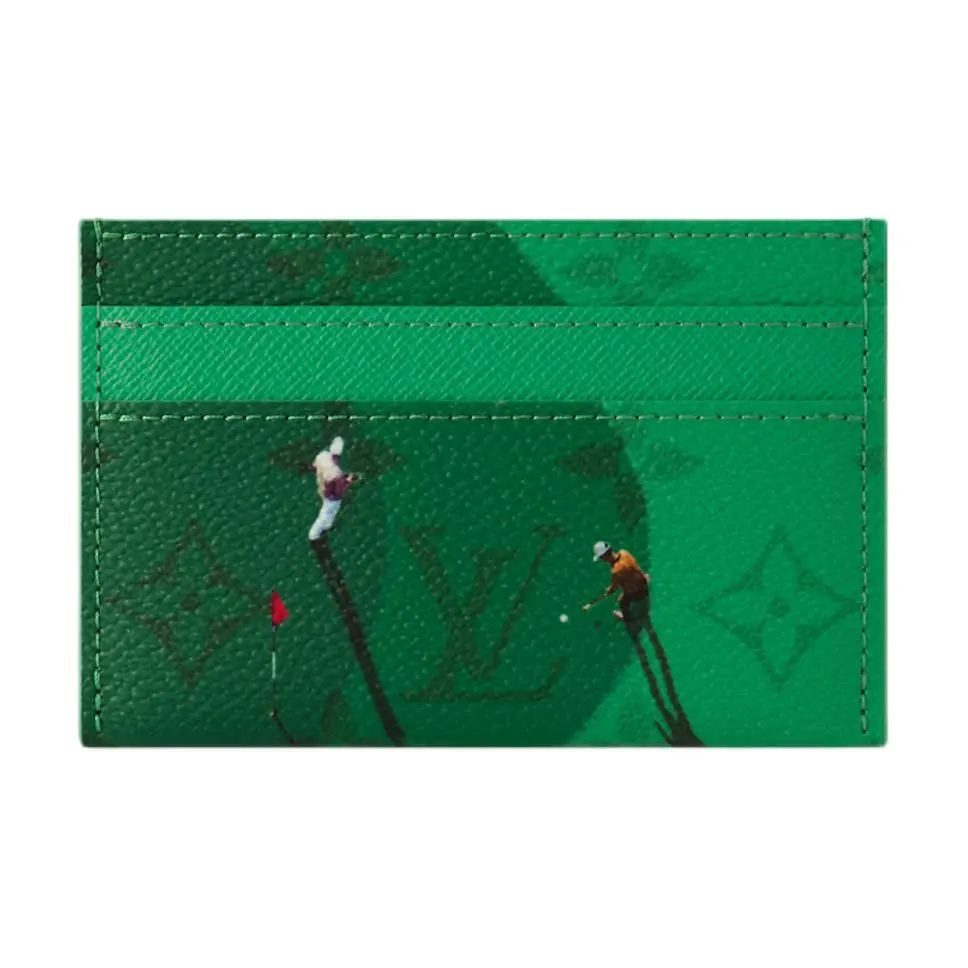 LOUIS VUITTON Double Monogram Canvas Card Holder for Men in Green