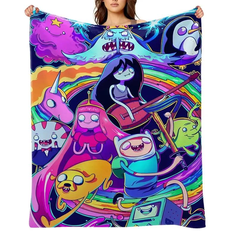 Adventure-Time-Flannel Throw Blanket for Girls Boys- Ultra Soft, Anti-Shrink & Wrinkle-Resistant ,Quick-Dry, Machine Washable Cozy Throw ,Perfect Gift for Kids Adults
