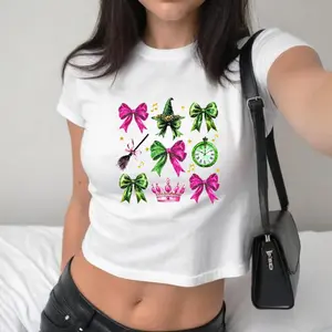 Wicked Defy Gravity Crop Top, Wizard of Oz Changed for Good Graphic Design, Coquette Pink Goes Good with Green Art Wicked sweatshirSweater