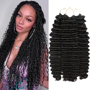 Deep Wave Feather Crochet Human Hair for Mircale Knots Human Hair Bundles Pre- Separeted 50g/ Bundle- Knotless Boho Braids, 5-6 Bundles for Full Head SpringStatements