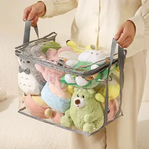 Transparent Plastic Storage Box, Large Capacity Stackable Organizer, Suitable for Home, Office, Travel, for Books, Clothes, Snacks, and Dolls, Durable Space-Saving Design