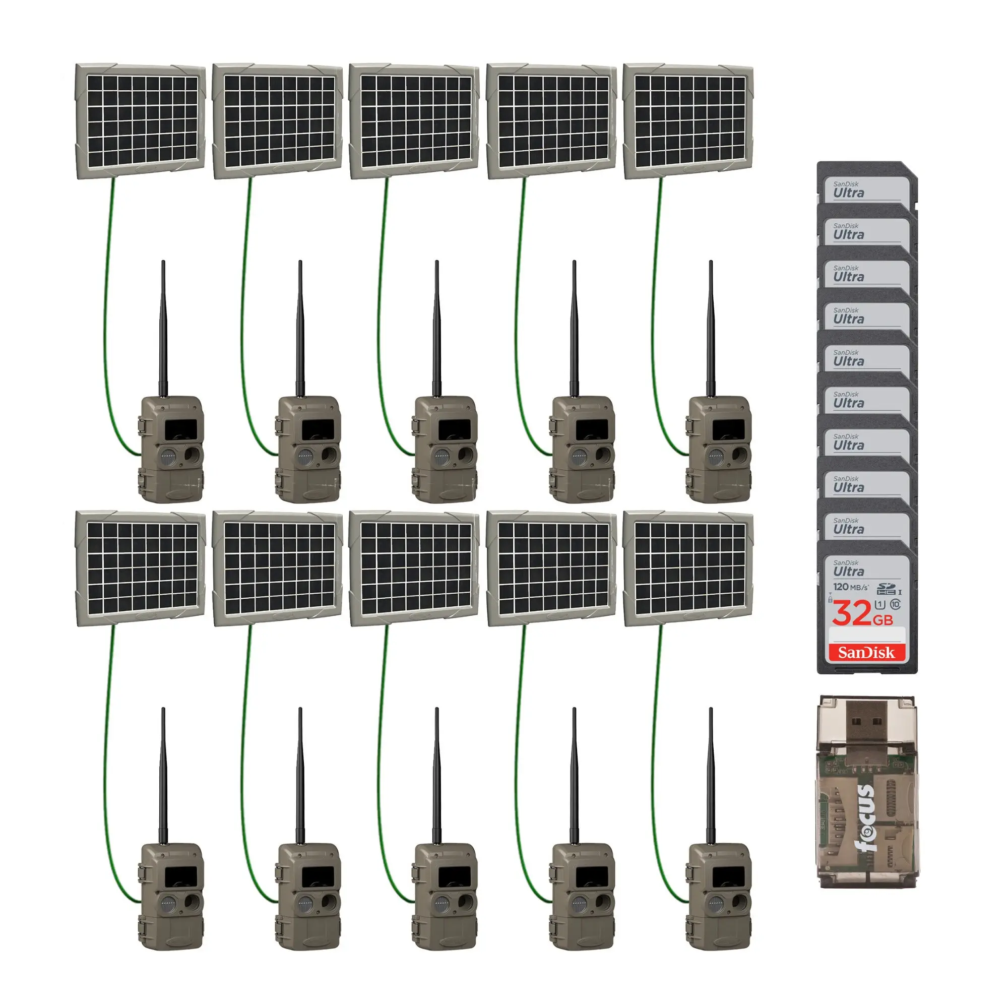 Cuddeback CuddeLink Wireless Trail Camera System Remote & Home Camera 3rd Gen Sensor, Low-Glow 850nm IR, 1/4s Trigger, Antenna with Strap and Mount, Supports 24 Cameras, SD up to 256GB, Solar Power Bank