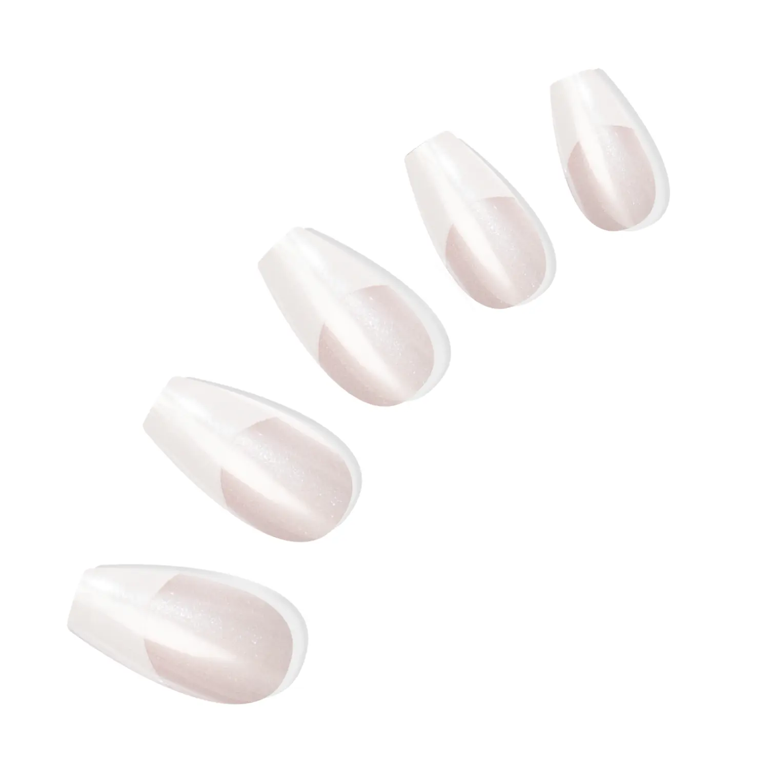 DASHING DIVA French Glaze Instant Press-Ons | Long Coffin - French Tips with Chrome Finish