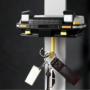 Cartoon Car Design Wall Mounted Keychain, 1 Box Creative Keychain Hook & Storage Box, Durable Plastic Hook, Home Organizer for Car Enthusiasts, Decor, Organizing