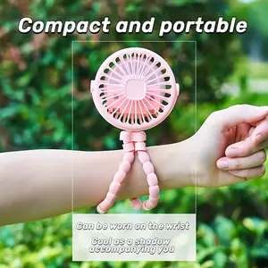 Portable Handheld Fan, 1 Count USB Rechargeable Mini Fan, Rechargeable Personal Fan with Flexible Tripod, Multifunctional Cooling Fan for Outdoor, Home, Gym, Cycling, Hiking, Camping, Portable Fans