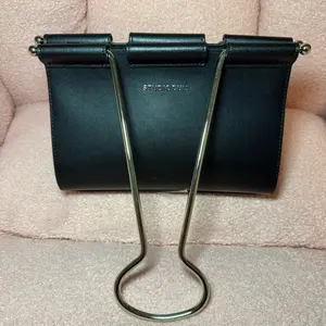 Studiocult Binder Clip Bag | Black Leather Novelty Handbag | Viral Statement Purse