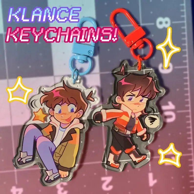 Voltron Lance and Keith Keychain -Klance Voltron Legendary Defender Acrylic Keychains - Cute Keyrings Birthday Gifts – Cute Acrylic Keychain Charms, Perfect Gift for Fans & Collectors