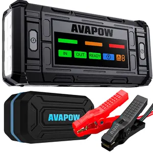 AVAPOW TJ18 5000A Jump Starter with Force Start, Battery Jumper Starter Portable for 8.0L Gas & Diesel Engines, 12V Jump Box with 4-Inch Display, Multi-Protection Jump Cables & LED Light