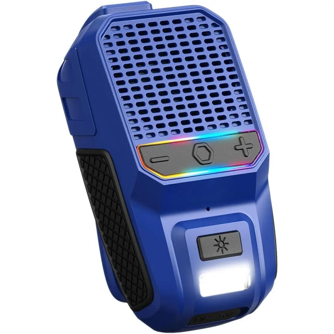 Wearable  Speaker, Clip-On Portable Speaker with Built-in Mics Hands-Free Music and Calls for Hiking/Biking, Portable  Speakers with LED Light, 15H  Life Speakers(Blue)