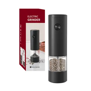 Electric Pepper or Salt Grinder,Adjustable Coarseness Salt & Pepper Mill,With LED Light,Easy to Clean,Battery Powered,One Handed Operation,Kitchen Essential