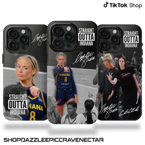Sophie Cunningham Protects Caitlin Clark Phone Case, Straight Outta Signature Phone Cover, Women's Basketball Fan 17 Air Pro Max