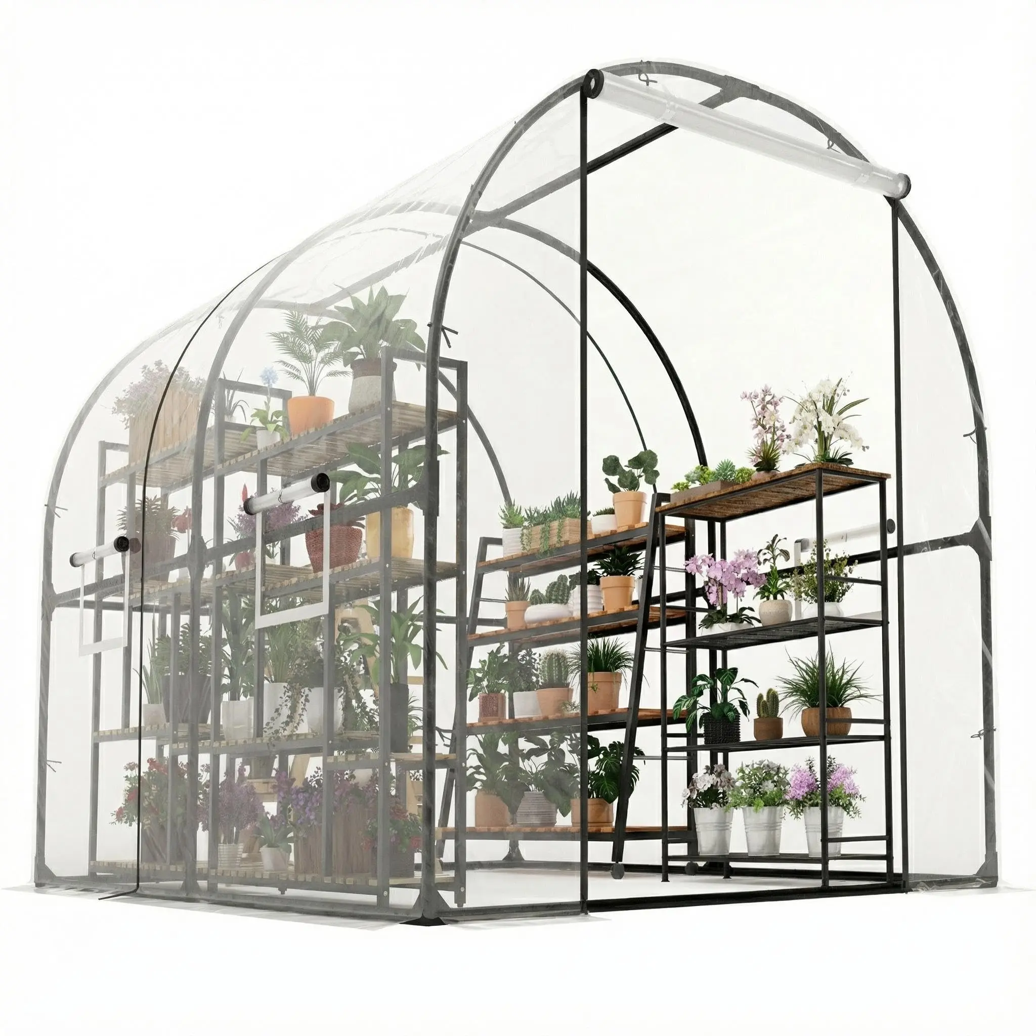 Garvee 8.2 X 6.6 x 6.6 Ft Walk-in Greenhouse for Outdoors, Upgraded Portable Heavy-Duty Frame Hoop House for Large Garden Plants, Steel, Gardening, None, 8.2 Ft X 6.6 Ft X 6.6 Ft