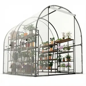 Garvee 8.2 X 6.6 x 6.6 Ft Walk-in Greenhouse for Outdoors, Upgraded Portable Heavy-Duty Frame Hoop House for Large Garden Plants