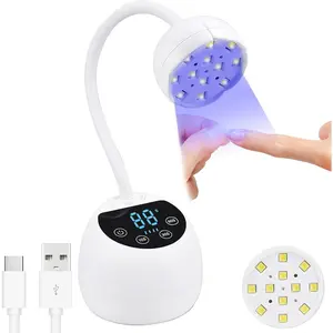 U V LED Nail Lamp, 36W Mini Cordless Gel x Nail Lamp Flash Cure, Auto Sensor Portable USB Gel Nail Dryer U V Light with 3 Timers and LCD Display for Home DIY