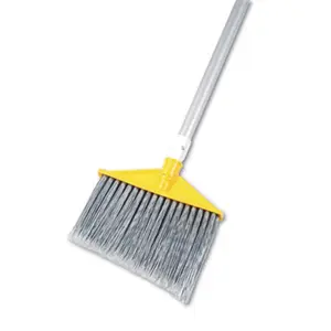 212 MAIN Angled Broom Cleaning Set - Rcp Brute Broom, Large Poly Bristles, 48-7/8in Silver/Gray Aluminum Handle for Easy Sweeping