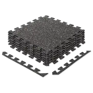 RitFit Rubber Flooring Gym Mats Interlocking Tiles 0.25'' Thickness