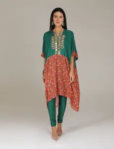 Emerald Green Kutch kaftan with Churidar