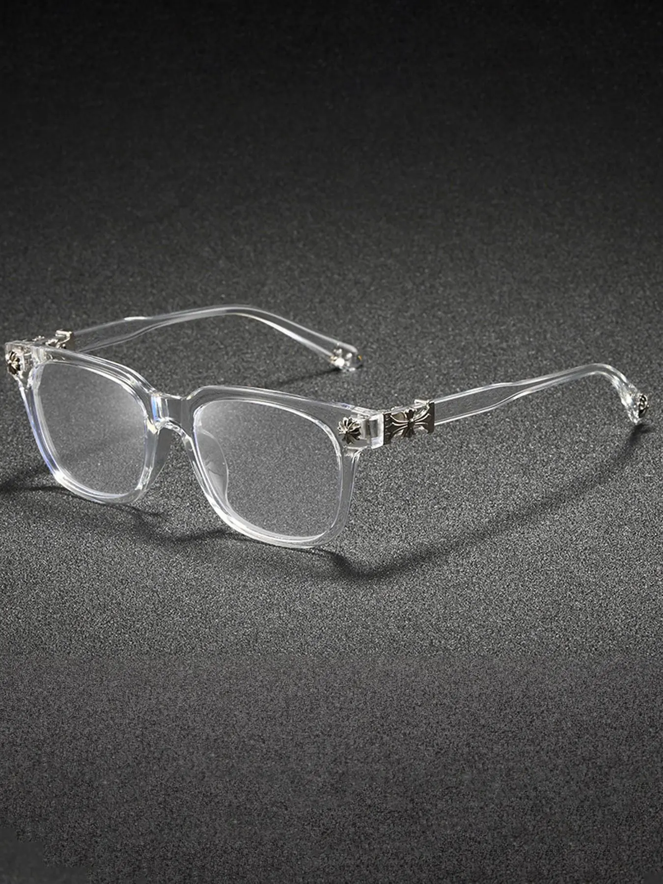 New Trendy Fashion Square Frame Flat Lens Anti-Blue Light Glasses, Square Frame Eyeglasses, Casual Stylish PC & Metal Material Frames Outdoor Versatile Eyewear for All Seasons