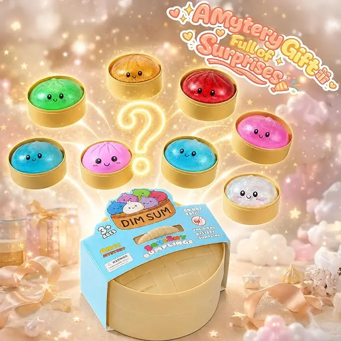 Super Value Deal! Glitter Squishy Dumpling Toy,Cute Glitter Bun Squishy Stress Ball, Kawaii Face Squeeze Toy, Soft Squish Fidget Toy for Anxiety Relief,Perfect Gift for Kids & Adults,Ideal for All Festivals & Holidays